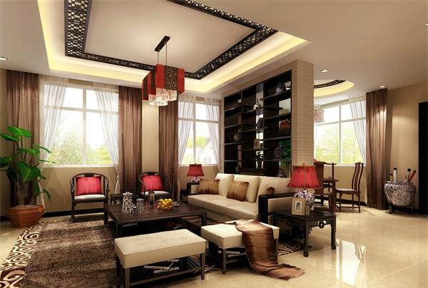 新中式別墅客廳燈具設(shè)計(jì)定制案例