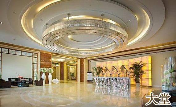 【酒店大堂】前臺圓形不銹鋼材質工程大吊燈廠家直供