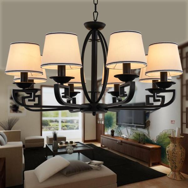 現代中式酒店走廊吊燈定做 布藝燈罩 酒店過道中式吊燈