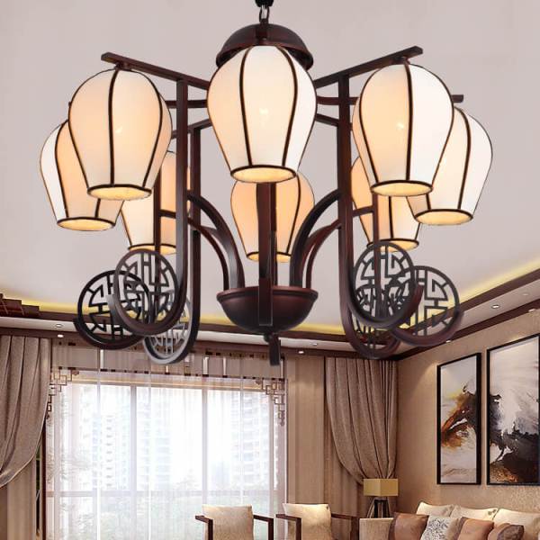 現代中式風格別墅大廳吊燈 紅古拉絲 中式風格客廳吊燈