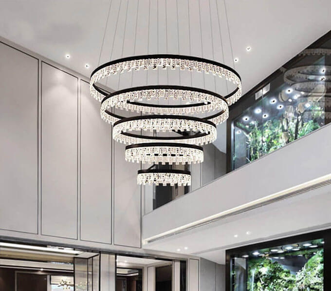 現代別墅吊燈_別墅高檔吊燈定制