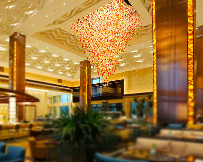 酒店金屬吊燈，高檔酒店燈具廠家直供