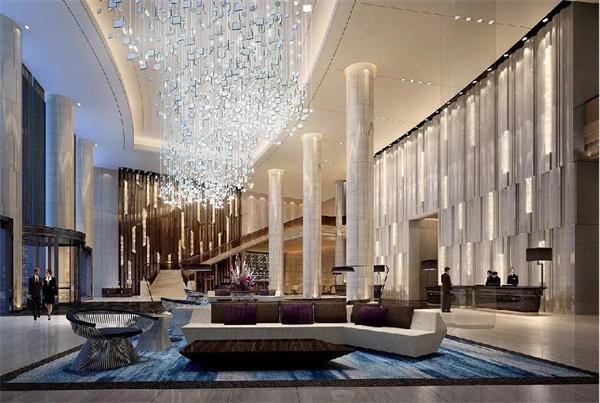 酒店大堂JD20078277線性吊燈定制 一站式燈具廠家設計