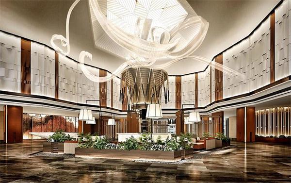 酒店大堂JD20078291定制藝術水晶燈具廠家供應 工程案例效果圖