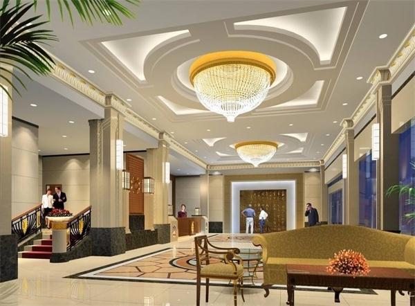 酒店大堂圓形吸頂水晶燈具效果圖 廠家設計生產直供