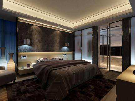 新中式裝修風格別墅臥室照明燈光設計 燈具廠家實拍效果